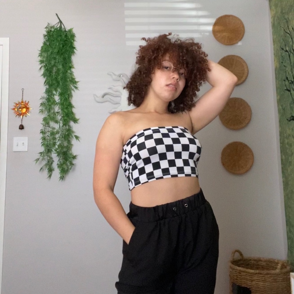 Checkered tub top